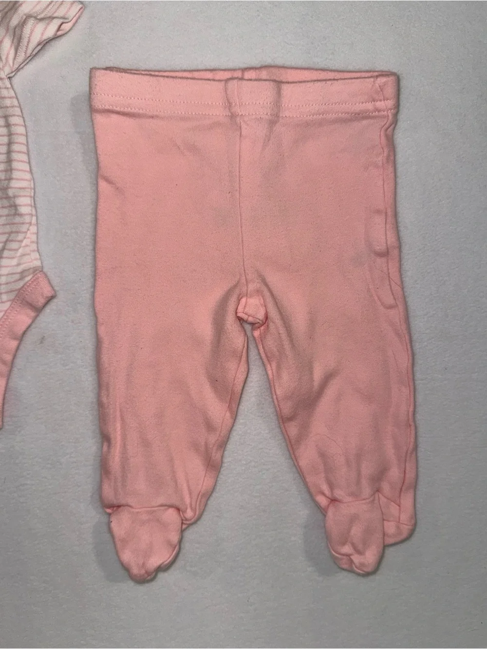 BabiesRUs Pink Baby Onsie with Footed bottoms - size 3 month GUC